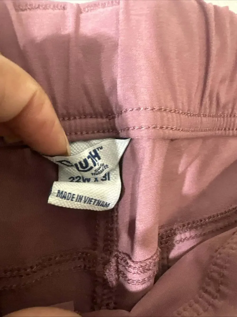Duluth Trading Womens 22W x 31 Mauve Nylon Stretch Cargo Hiking Pants